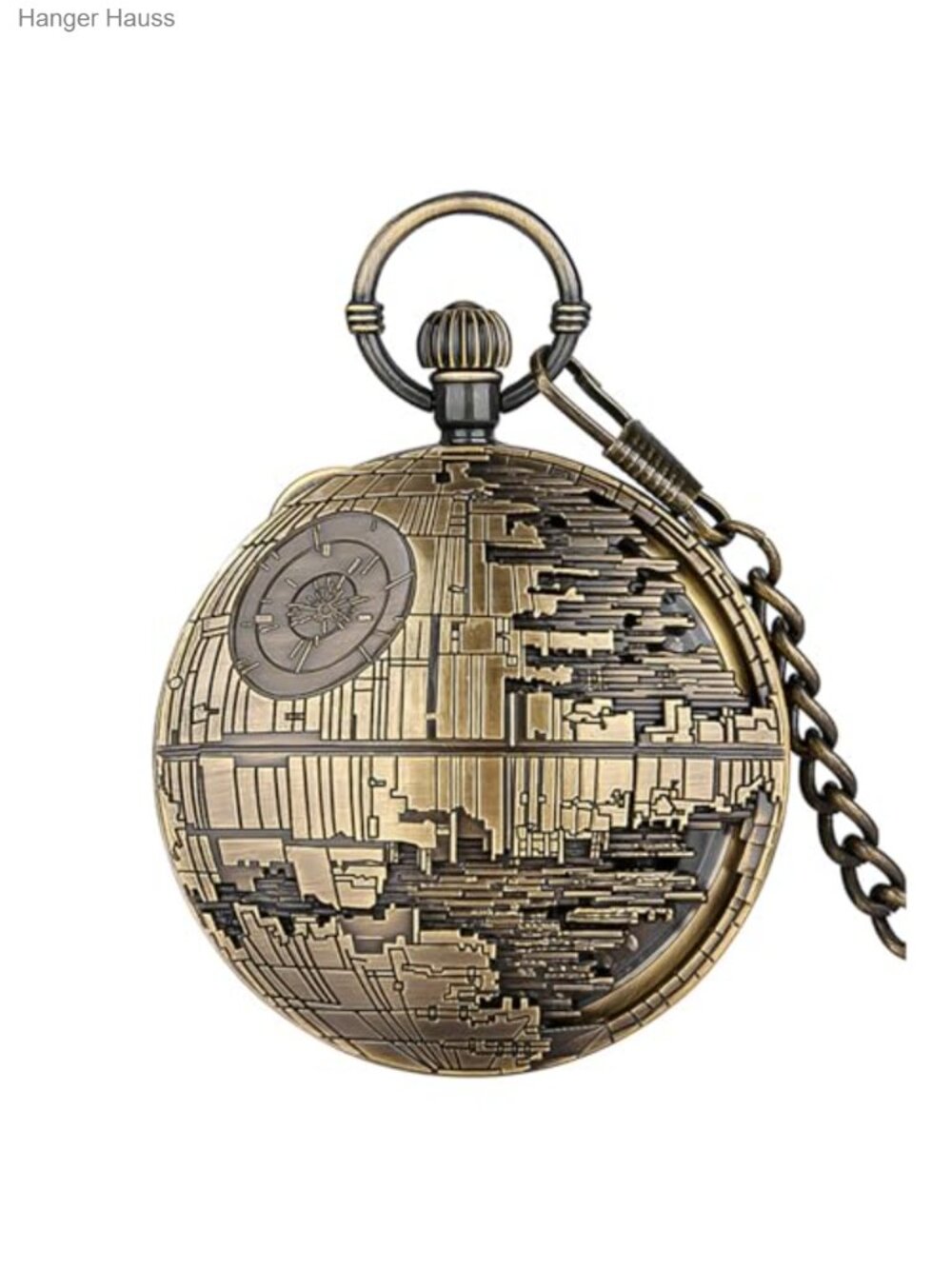 Mens Retro Quartz Music Pocket Watch Alloy Bronze Chain Gift